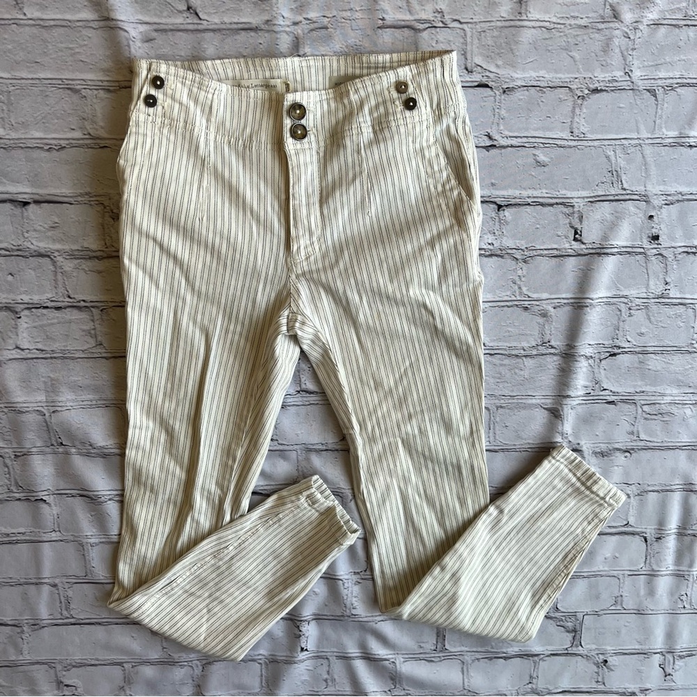 Pilcro & The Letterpress High Rise Skinny White Pants Size 25 Stripe Cruise Boho